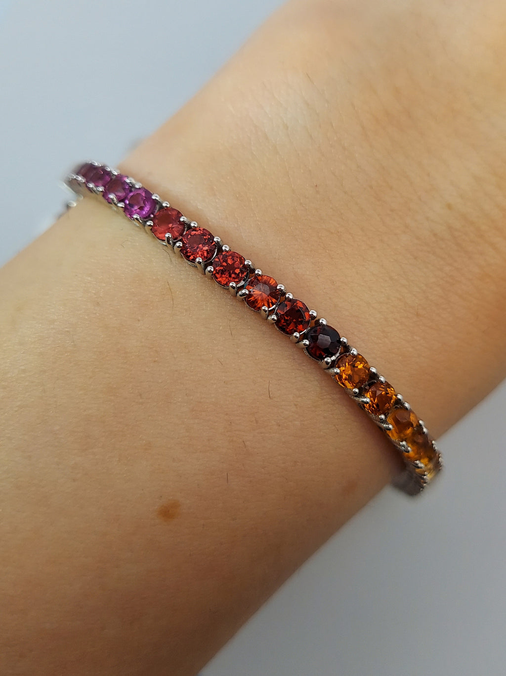 10 Carat Rainbow Multicolor Natural Sapphire Tennis Bracelet