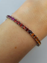 10 Carat Rainbow Multicolor Natural Sapphire Tennis Bracelet