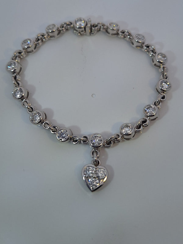 5 Carat Graff Heart Charm Diamond Bracelet