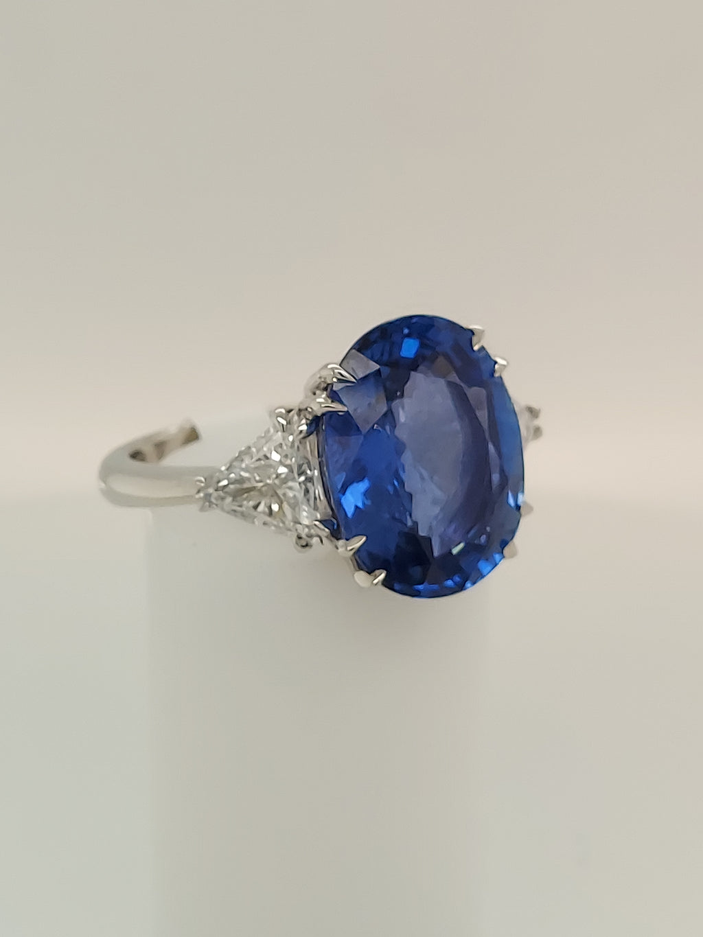 13.3 Carat Oval Cut Sapphire & Diamond Ring