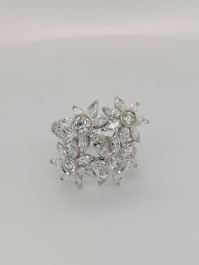 4 Carat Diamond Flower Ring