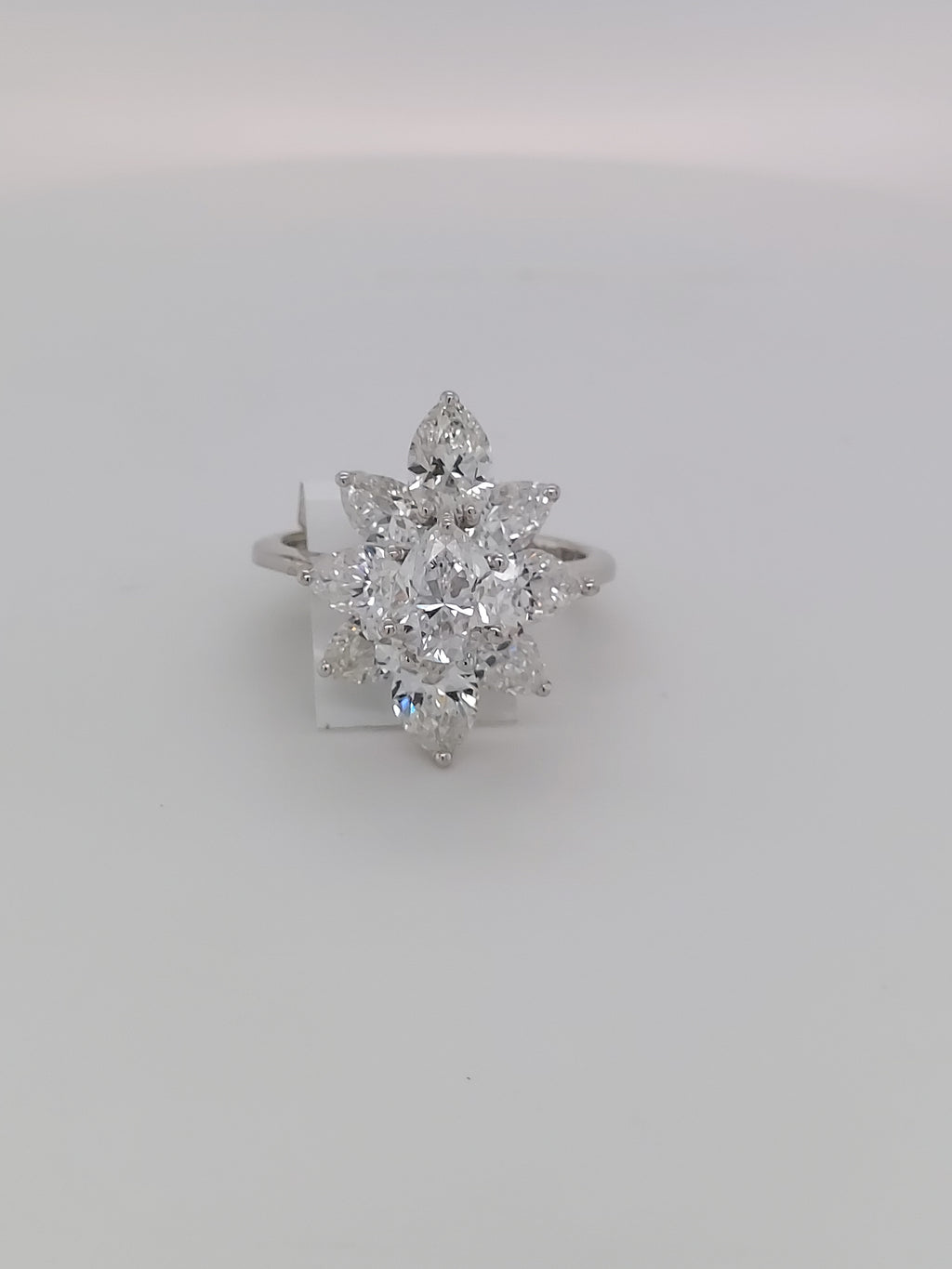 4.56 Carat Pear Shape Flower Diamond Ring