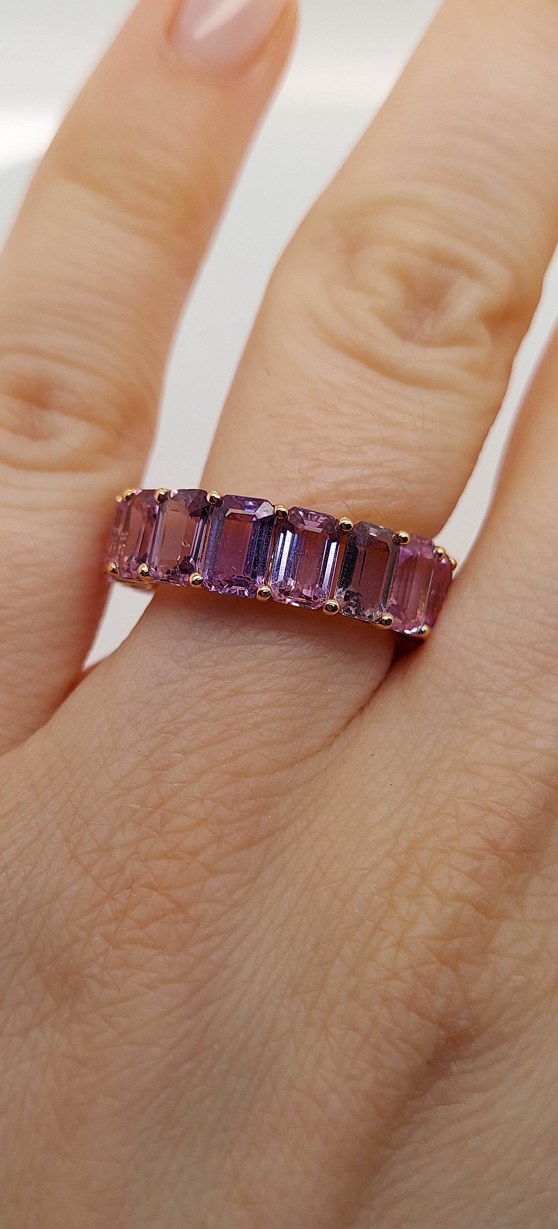 11.01 Carat Emerald Cut Multi Color Sapphire & Diamond Ring