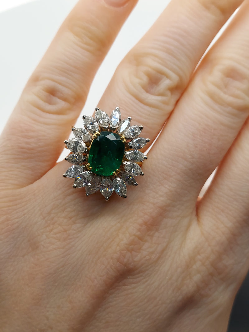 3 Carat Emerald & Diamond Ring