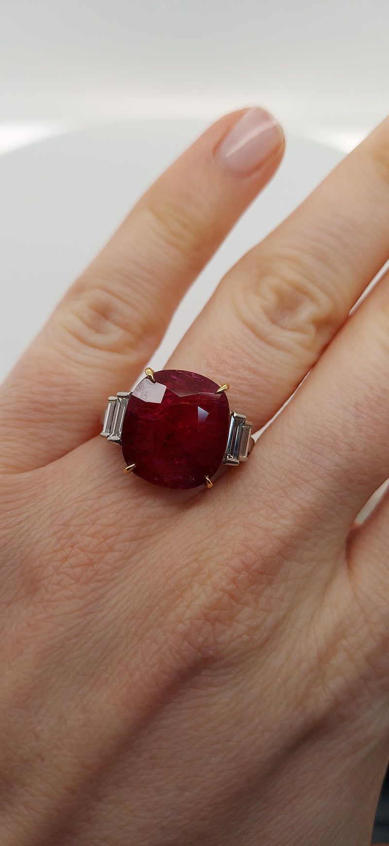 5 Carat Red Ruby Diamond Ring
