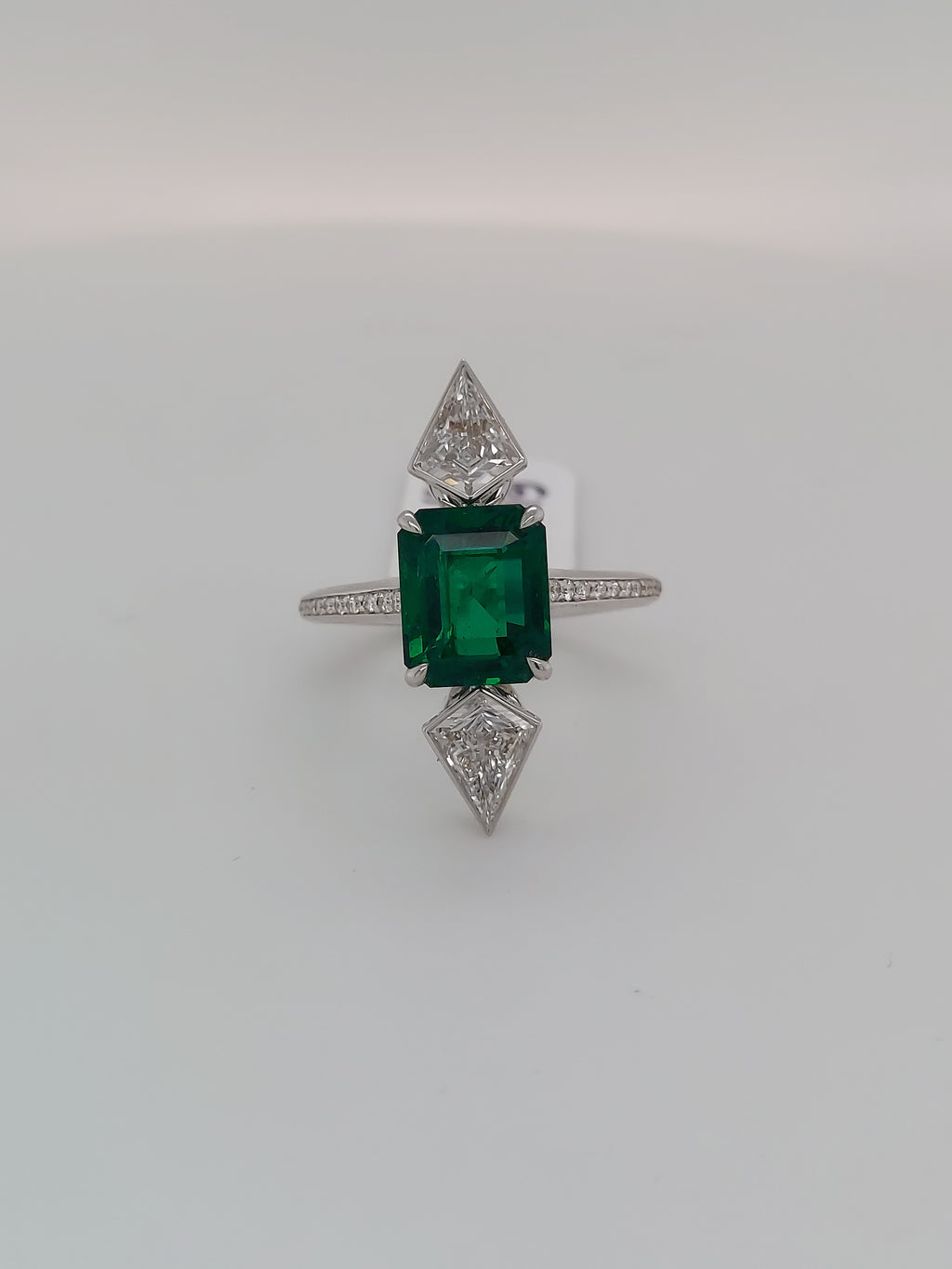 2.48 Carat Green Emerald Diamond Ring