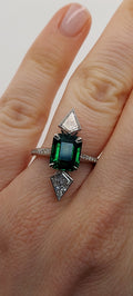 2.48 Carat Green Emerald Diamond Ring