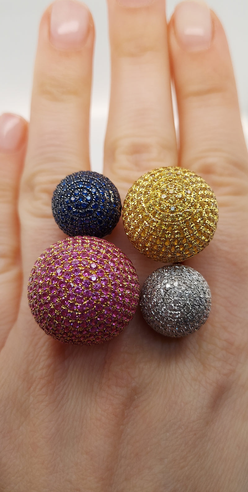 Multi Colored Sapphire & Diamond Ring