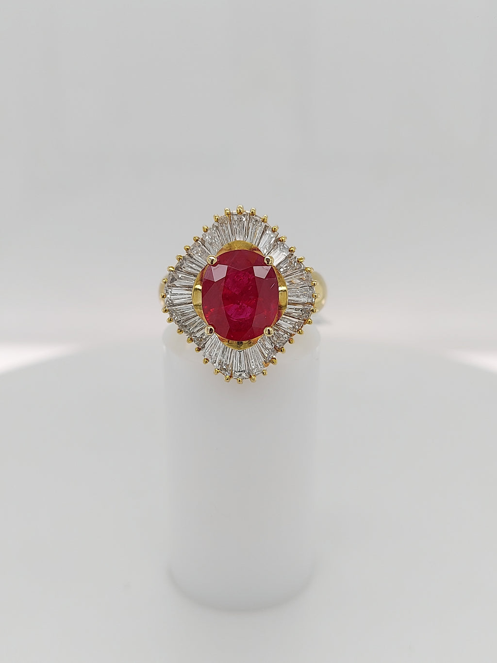3.12 Carat Red Ruby Diamond Ring