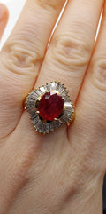 3.12 Carat Red Ruby Diamond Ring