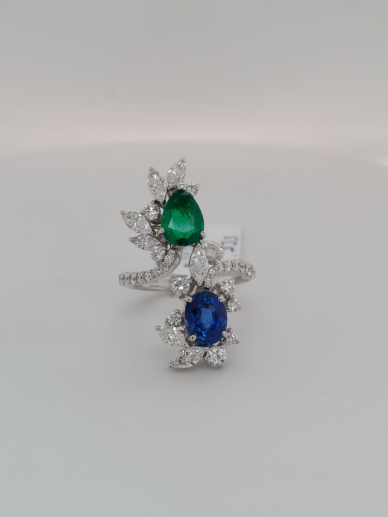 Crivelli Sapphire & Emerald Ring