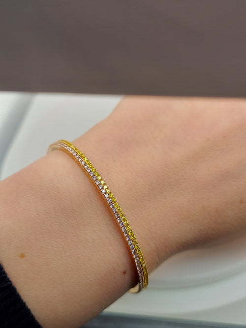 1.00 Carat Yellow & 1.00 Carat Rose Gold Diamond Bangle Set