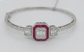 1 Carat Pink Sapphire Diamond Bangle
