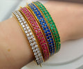 5 Carat Diamond & Gemstones Bangle Bracelets Set