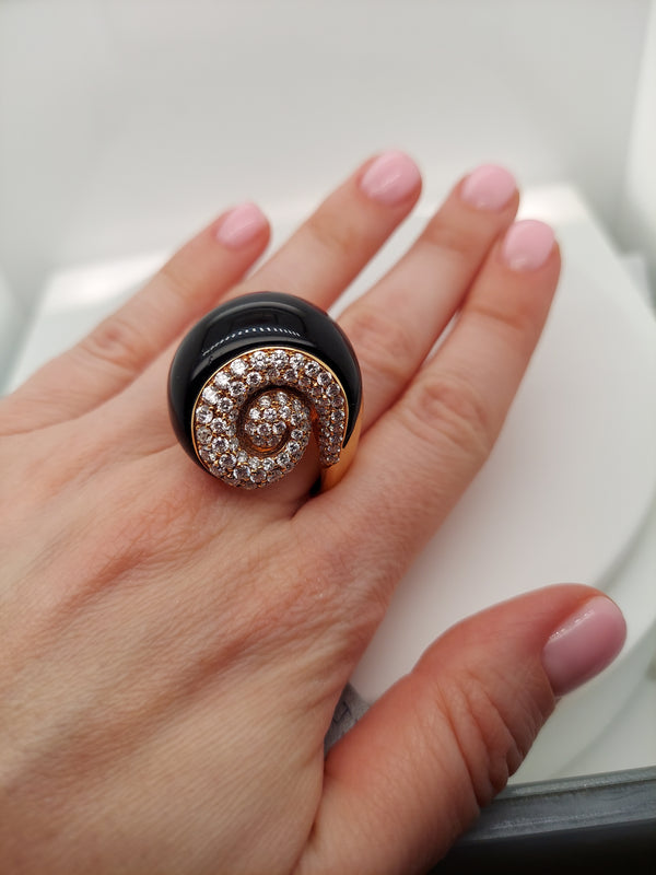 Black Onyx Diamond Ring