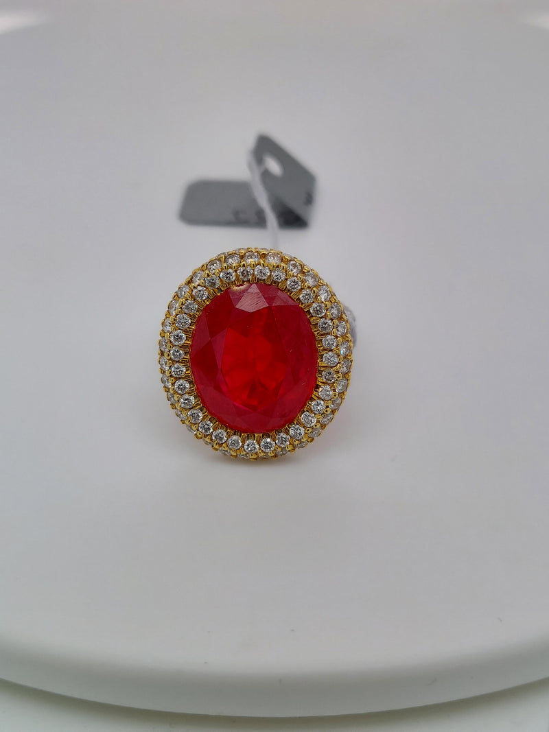 Two Tone Ruby & Diamond Ring