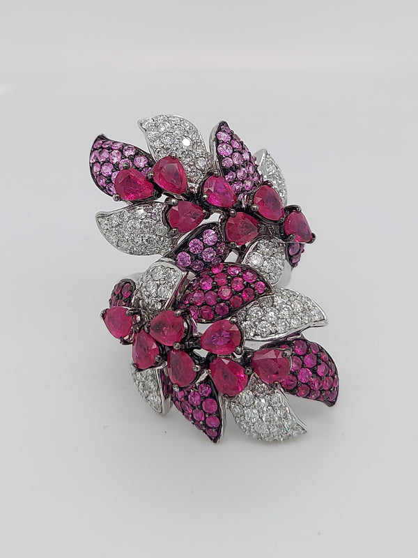 Ruby & Pink Sapphire Diamond Ring