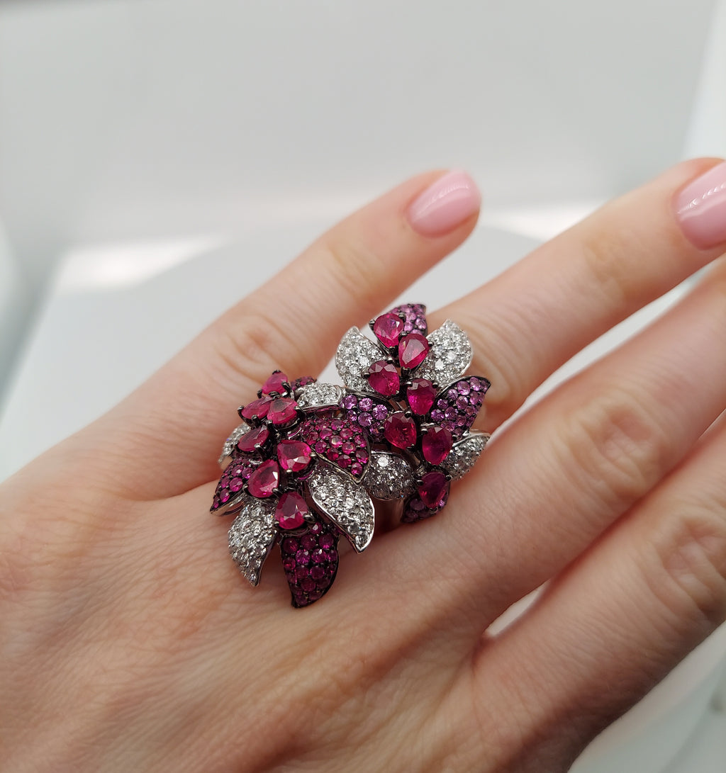 Ruby & Pink Sapphire Diamond Ring