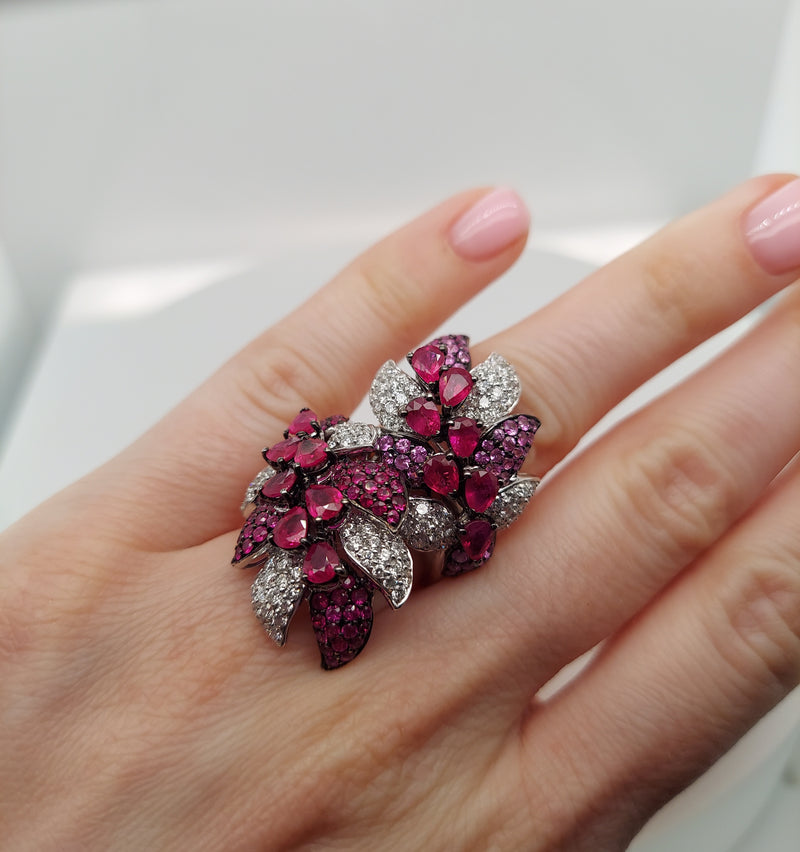 Ruby & Pink Sapphire Diamond Ring