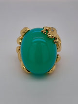 Dior 40 Carat Green Chalcedony Ring