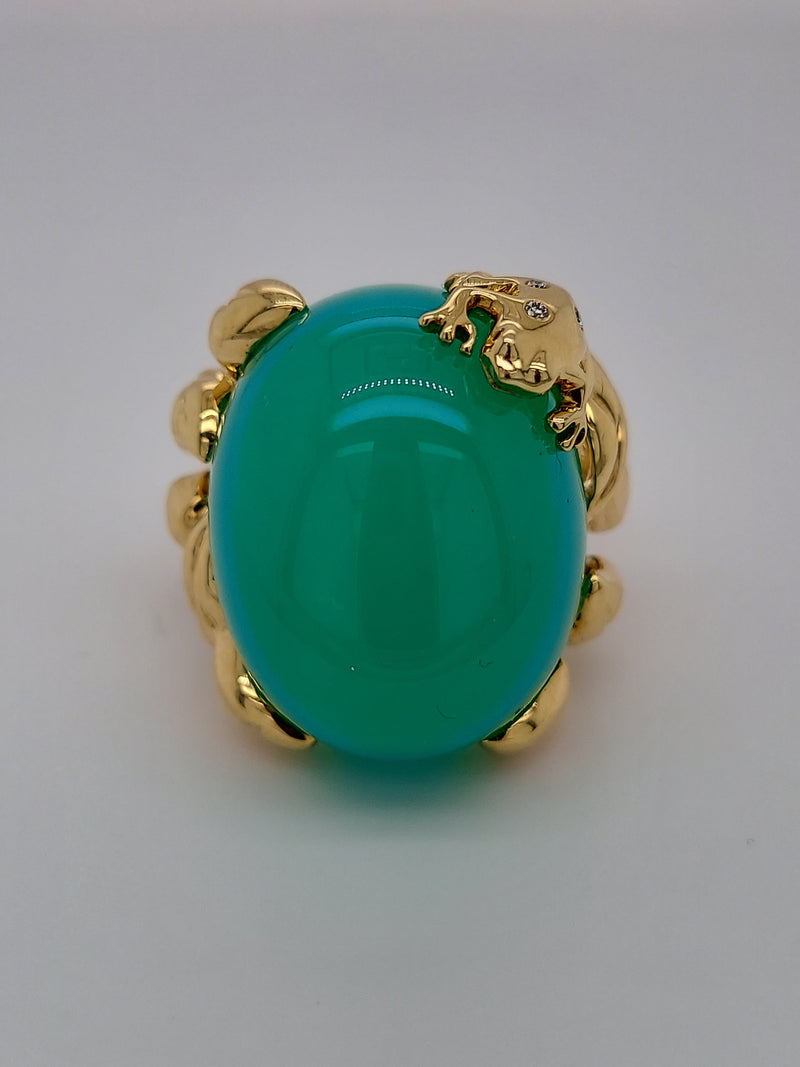 Dior 40 Carat Green Chalcedony Ring