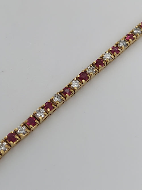 3 Carat Ruby & Diamond Tennis Bracelet