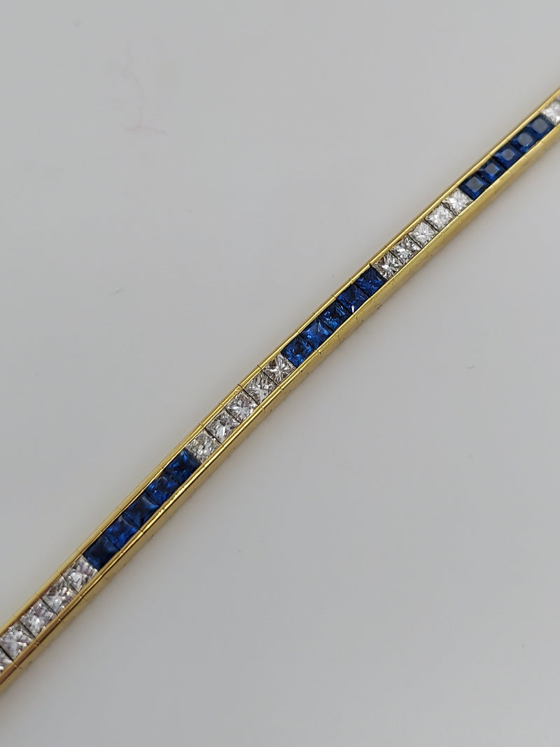 Tiffany 3.90 Carat Blue Sapphire & Diamond Bracelet