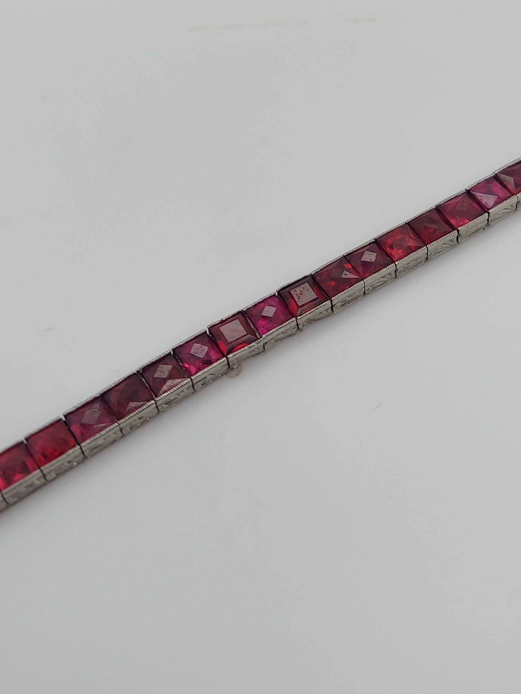30 Carat Red Ruby Tennis Bracelet