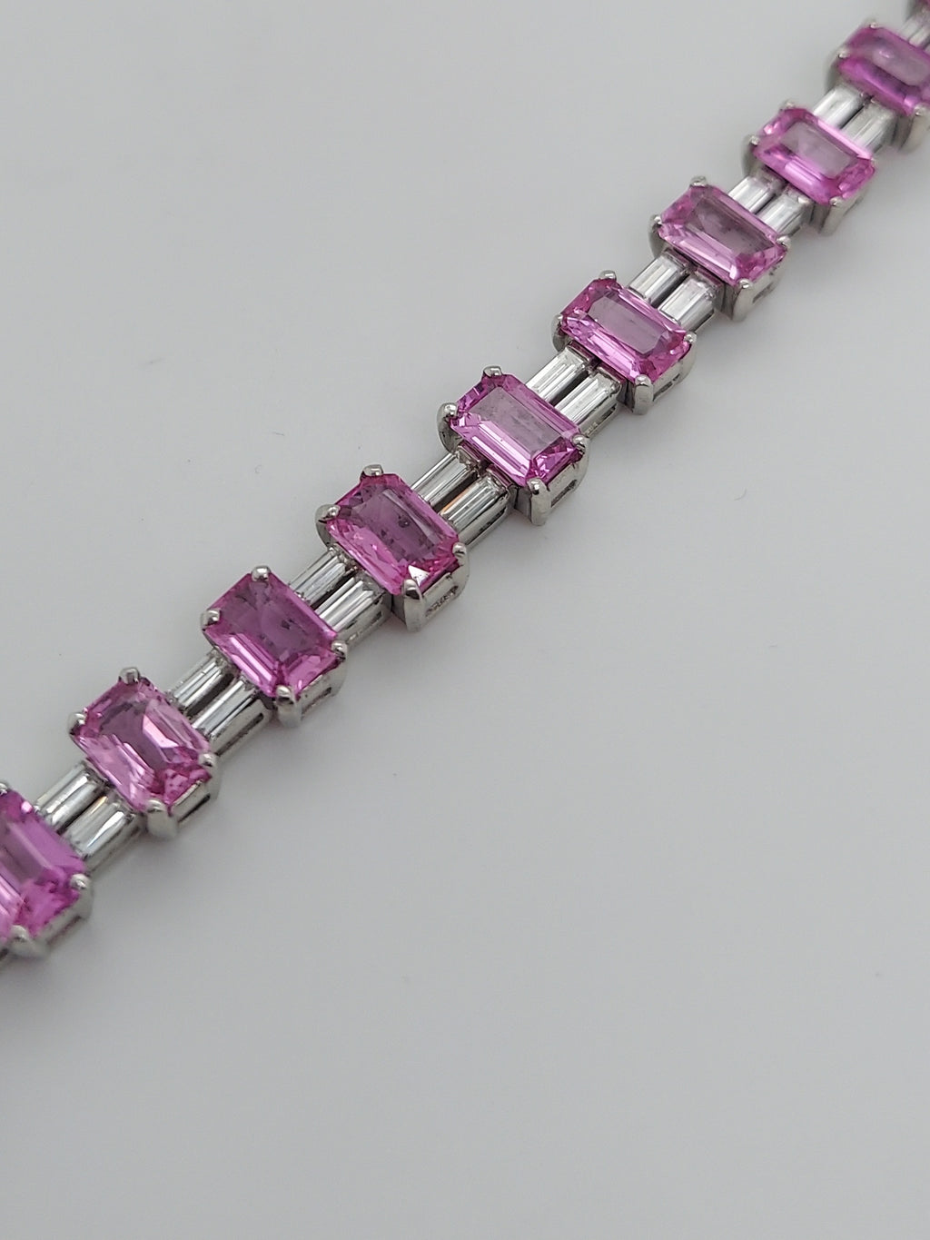 40 Carat Pink Sapphire & 8 Carat Diamonds Bracelet