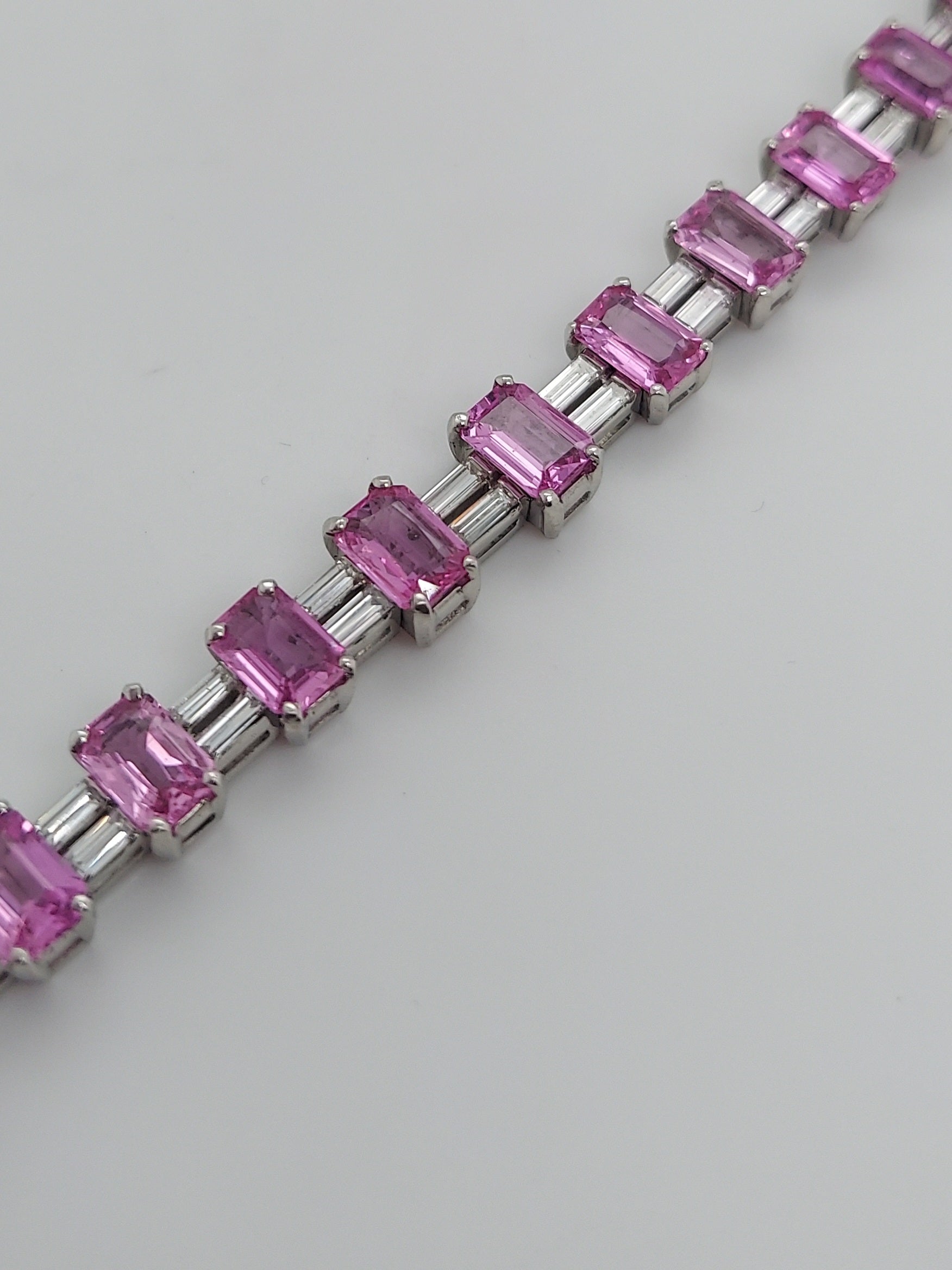 40 Carat Pink Sapphire & 8 Carat Diamonds Bracelet