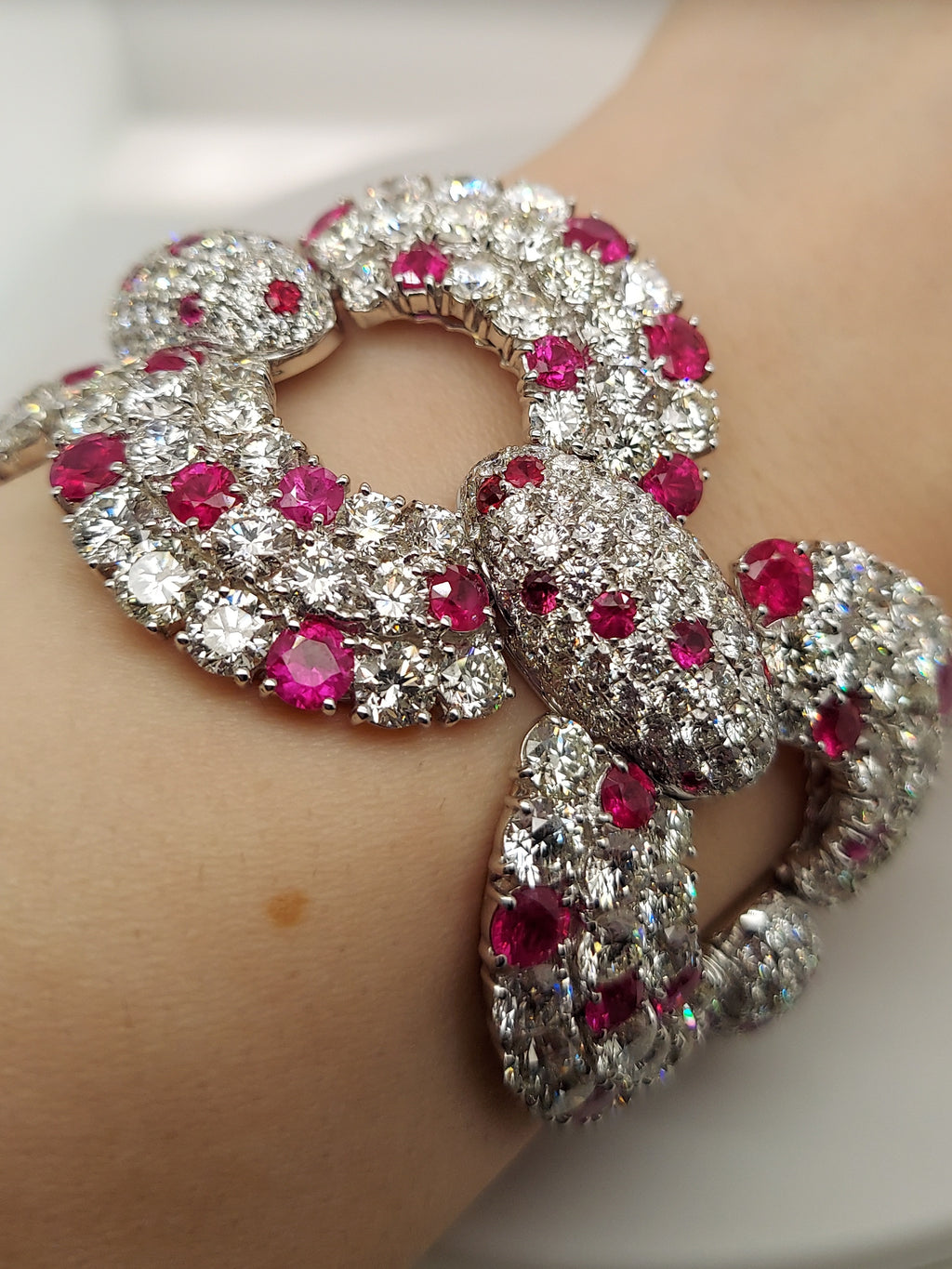 21.08 Carat Ruby & 66.73 Carat Diamond Bracelet