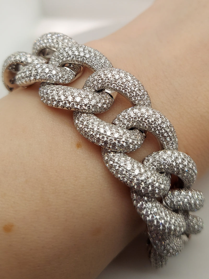 17 Carat Diamond Cuban Chain Bracelet