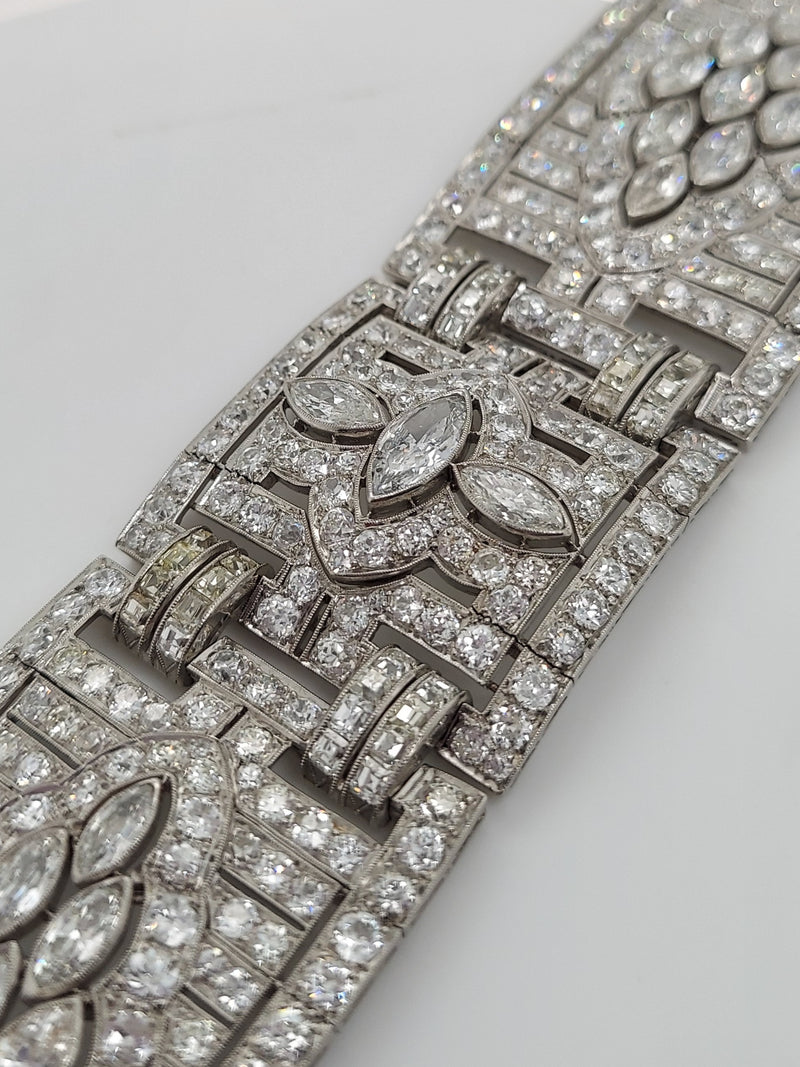 70 Carat Art Deco Diamond Bracelet