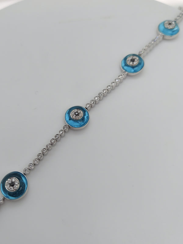 Evil Eye Topaz & Diamond Bracelet