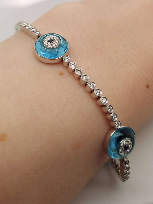 Evil Eye Topaz & Diamond Bracelet