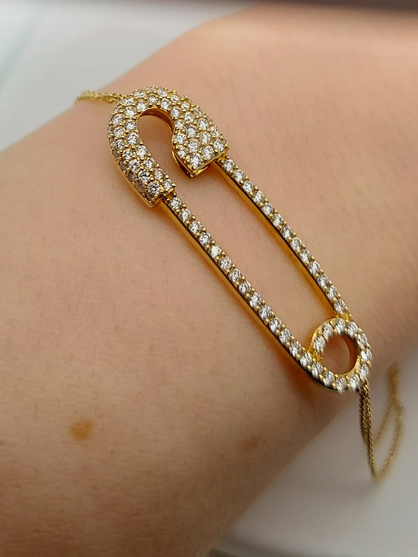 1.00 Carat Safety Pin Diamond Bracelet