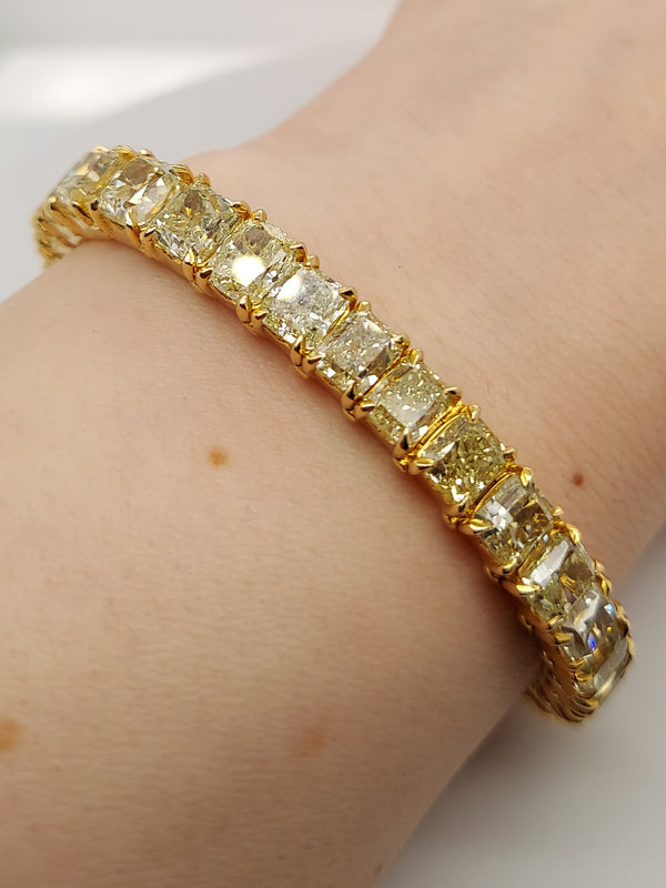 60 Carat Fancy Yellow Diamond Tennis Bracelet