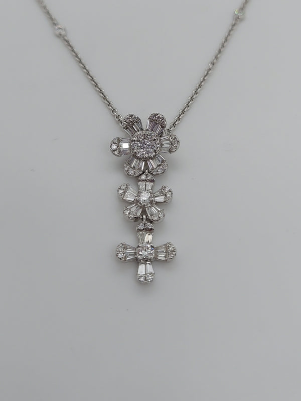 2.50 Carat Multicut Flower Pendant