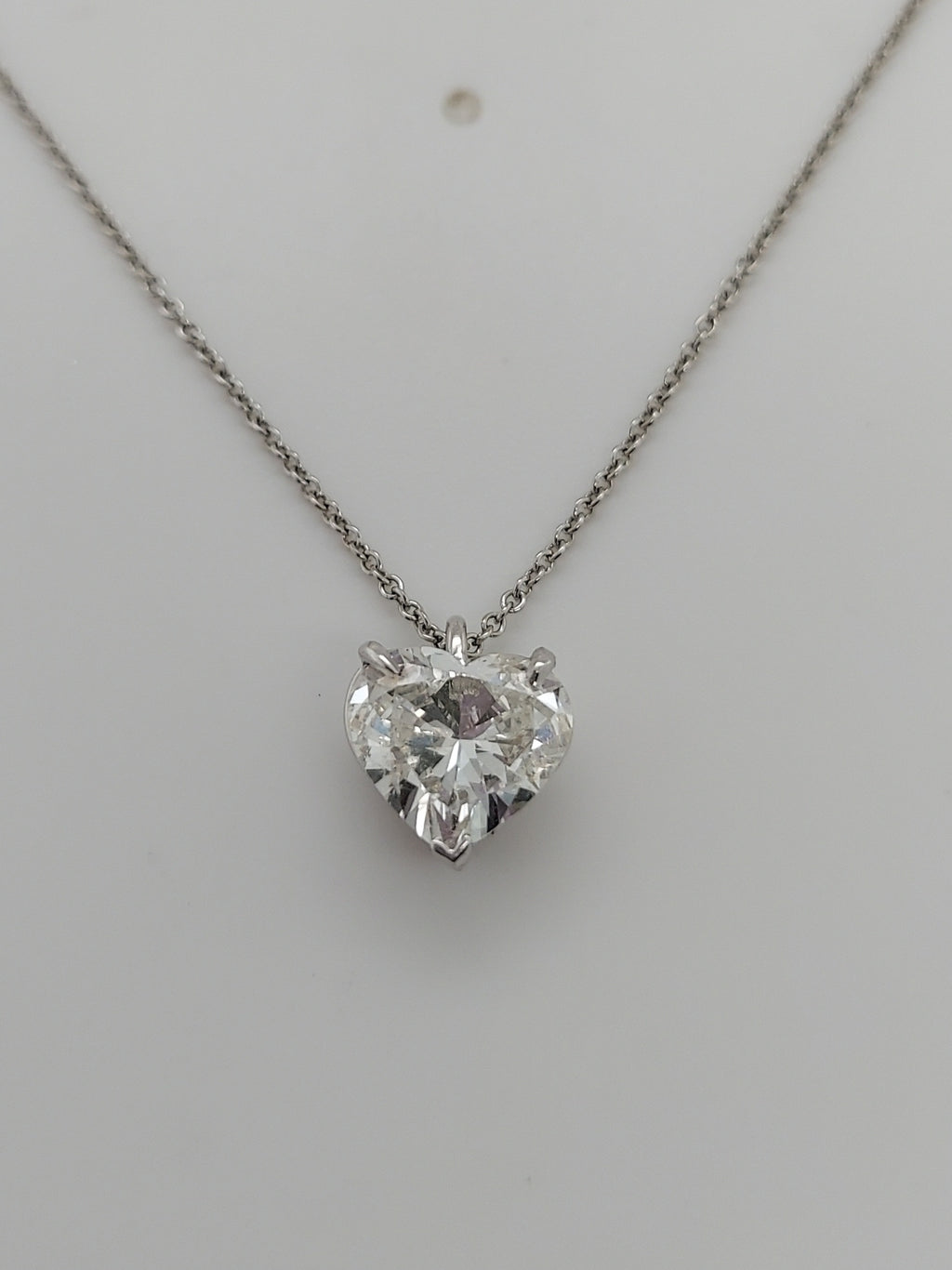 3.00 Carat Diamond Solitaire Heart Pendant GIA Certified