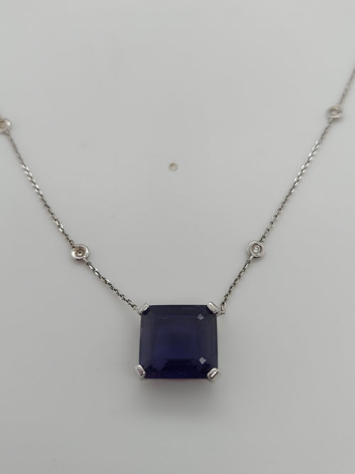 10 Carat Sapphire Pendant on DBTY Chain