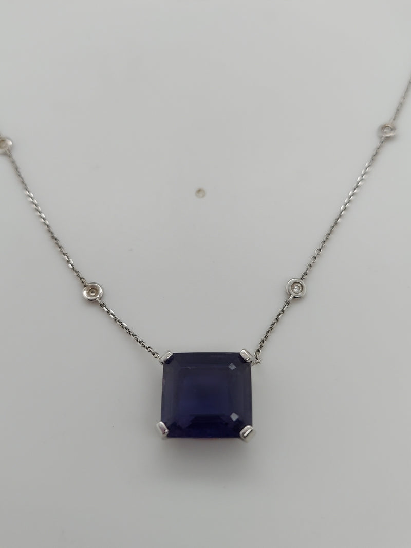 10 Carat Sapphire Pendant on DBTY Chain