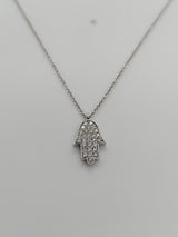 Diamond Hamsa Pendant