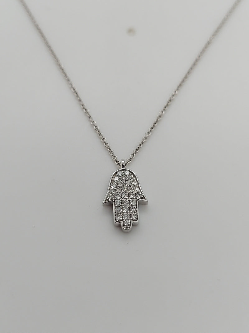 Diamond Hamsa Pendant