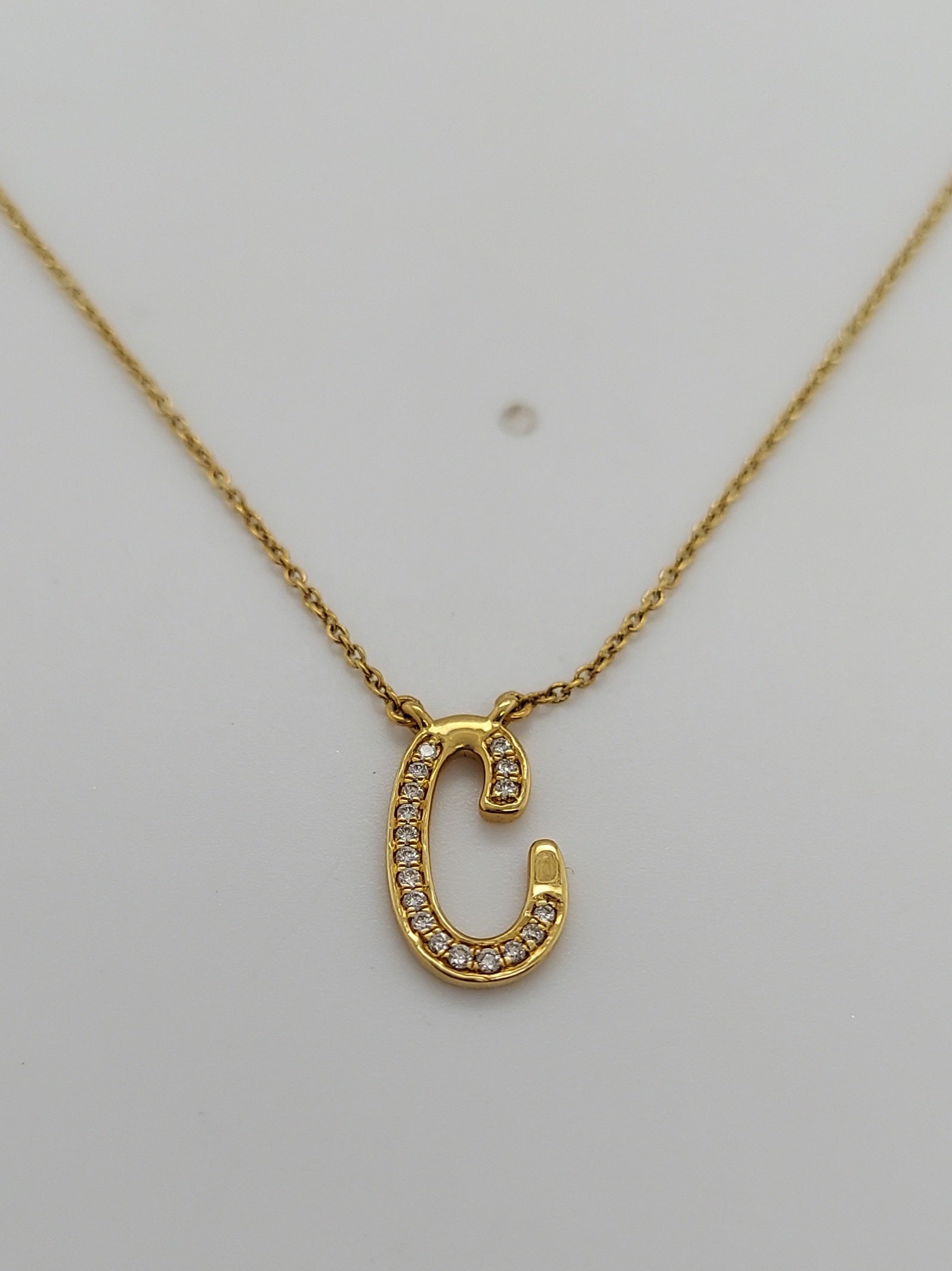 Letter C Diamond Pendant