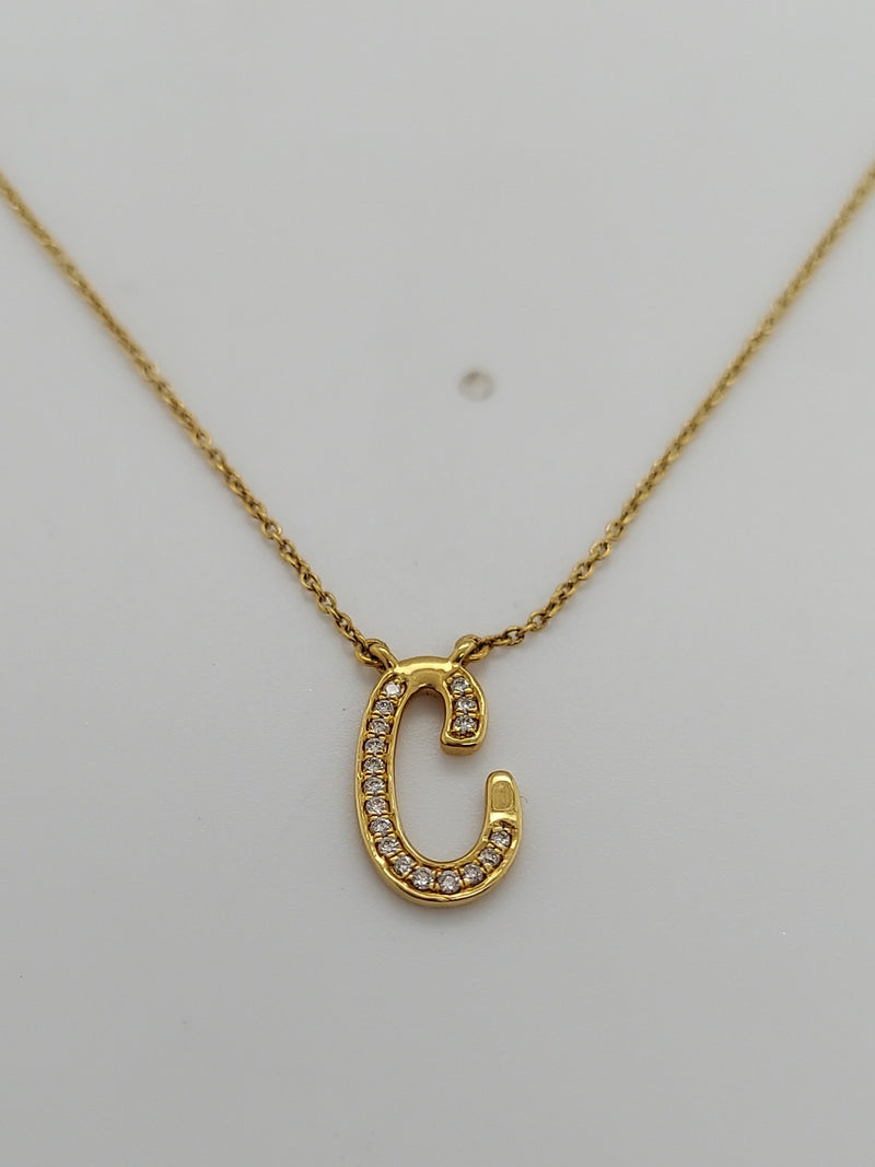 Letter C Diamond Pendant