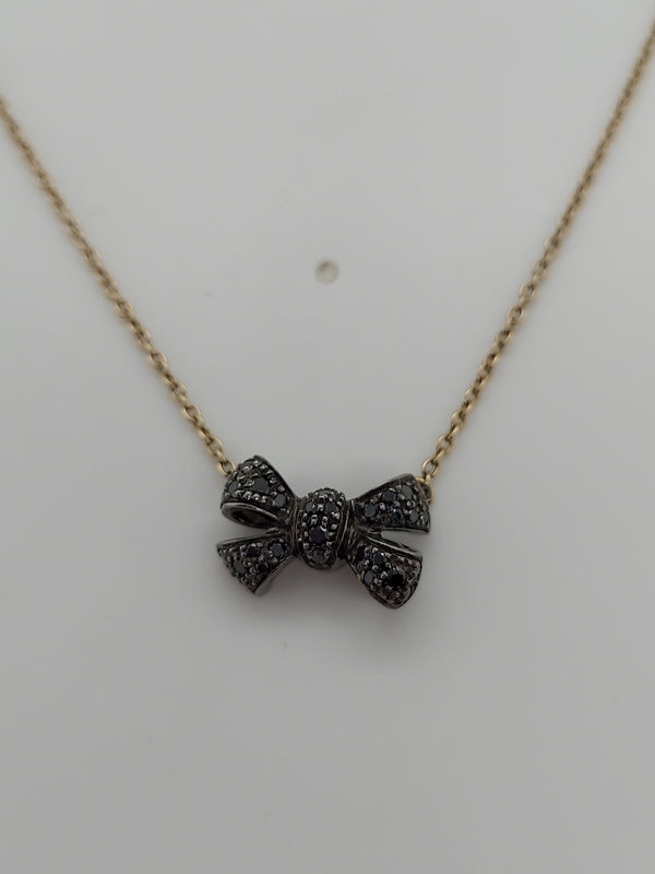 Black Diamond Bow Pendant