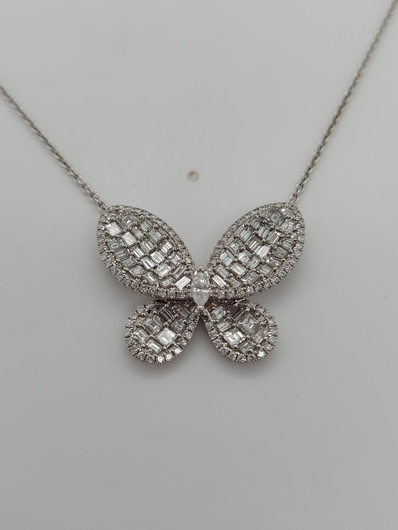 4 Carat Multicut Diamond Batterfly Pendant