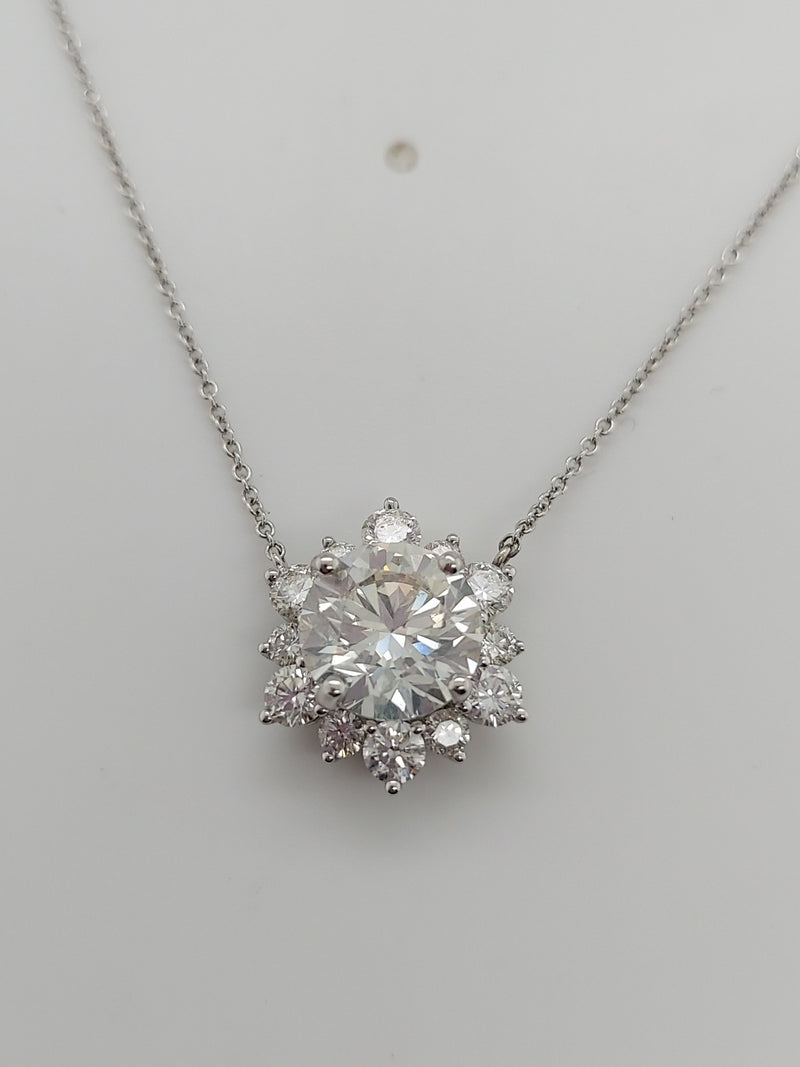 3.50 Carat Diamond Halo Pendant