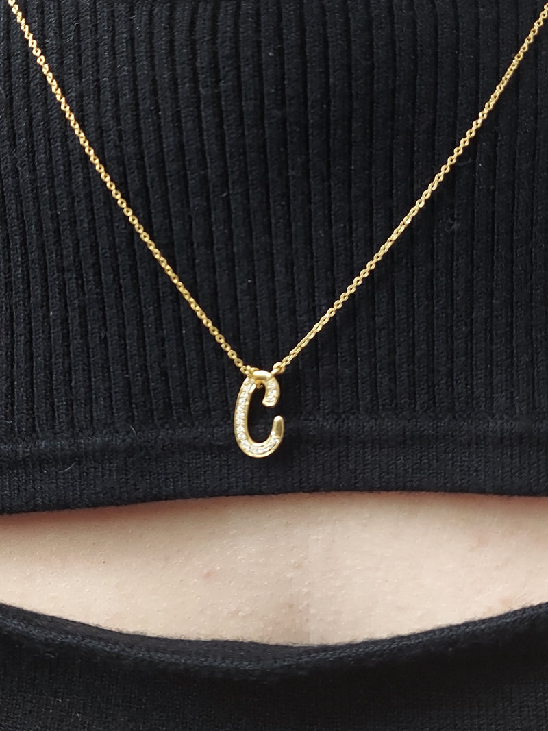 Letter C Diamond Pendant