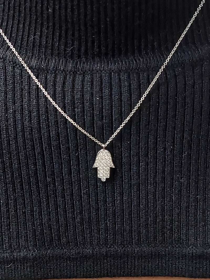 Diamond Hamsa Pendant